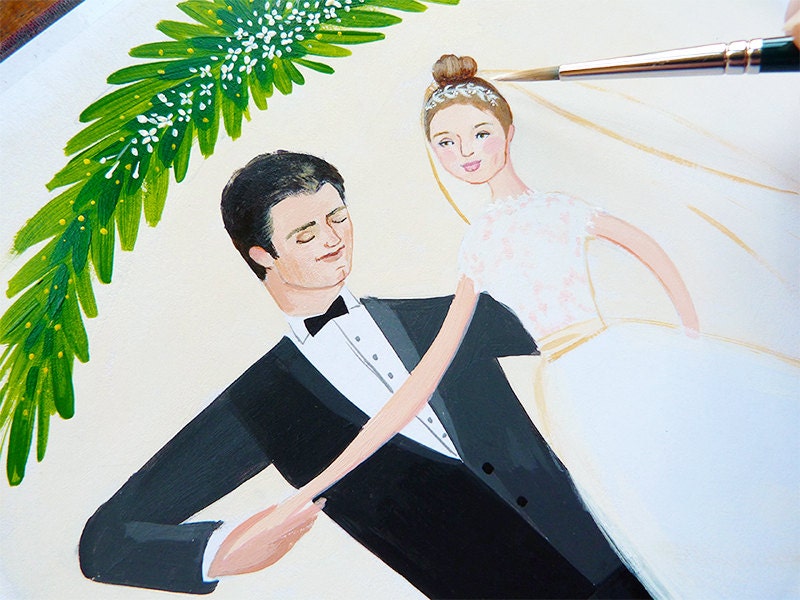 Brazilian Ballet - custom wedding portrait illustration