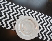 Chevron Table Runner in Black & White by Premier Prints