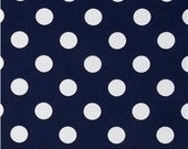 Midnite Navy Blue & White Polka Dot Fabric Remnant  by Michael Miller 12" x 88"