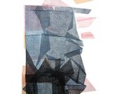 ORIGINAL LINOCUT " Glass mountain II."