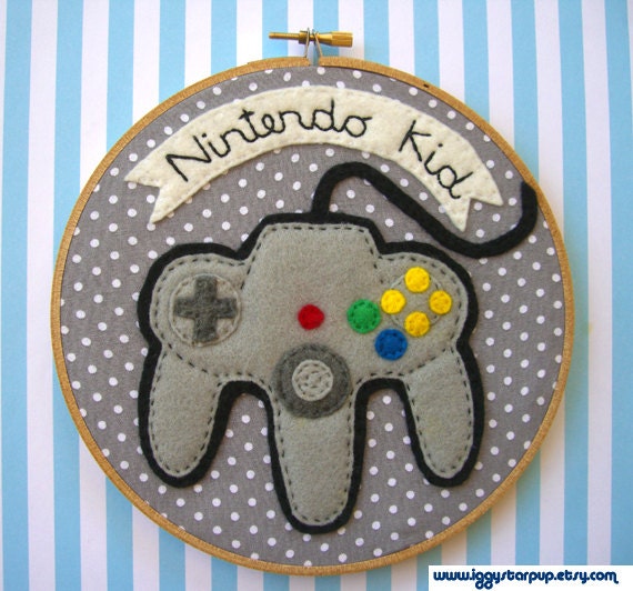 Nintendo 64 Embroidery Hoop 7 inches