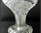 Clear EAPG Vintage Indiana Glass Heirloom Punch Bowl Pedestal Candle Holder Vase