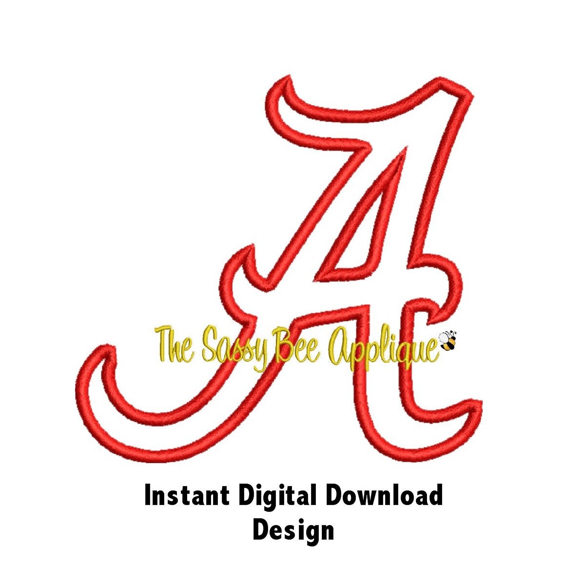 DD ALABAMA Applique - Machine Embroidery Design - 5x4 and 4x4 Hoop - Instant Download