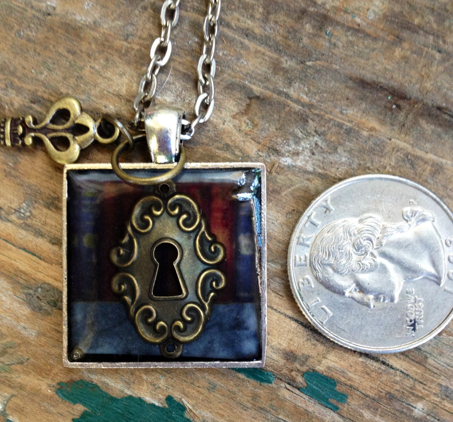 Books Open Doors To the World Resin Necklace