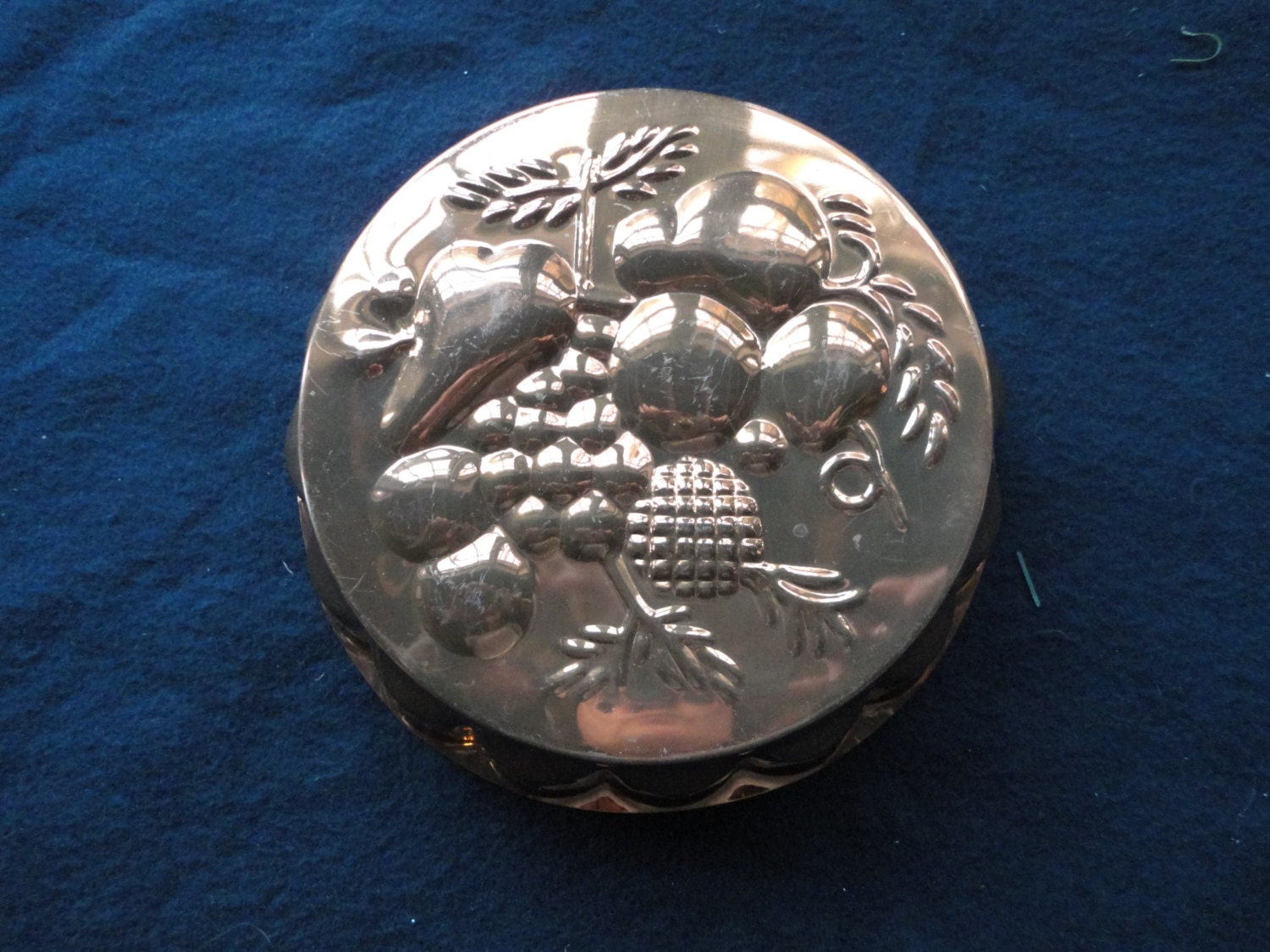 Vintage Large Copper Tin Lined Fruit Mold Wall Decor Made in Portugal