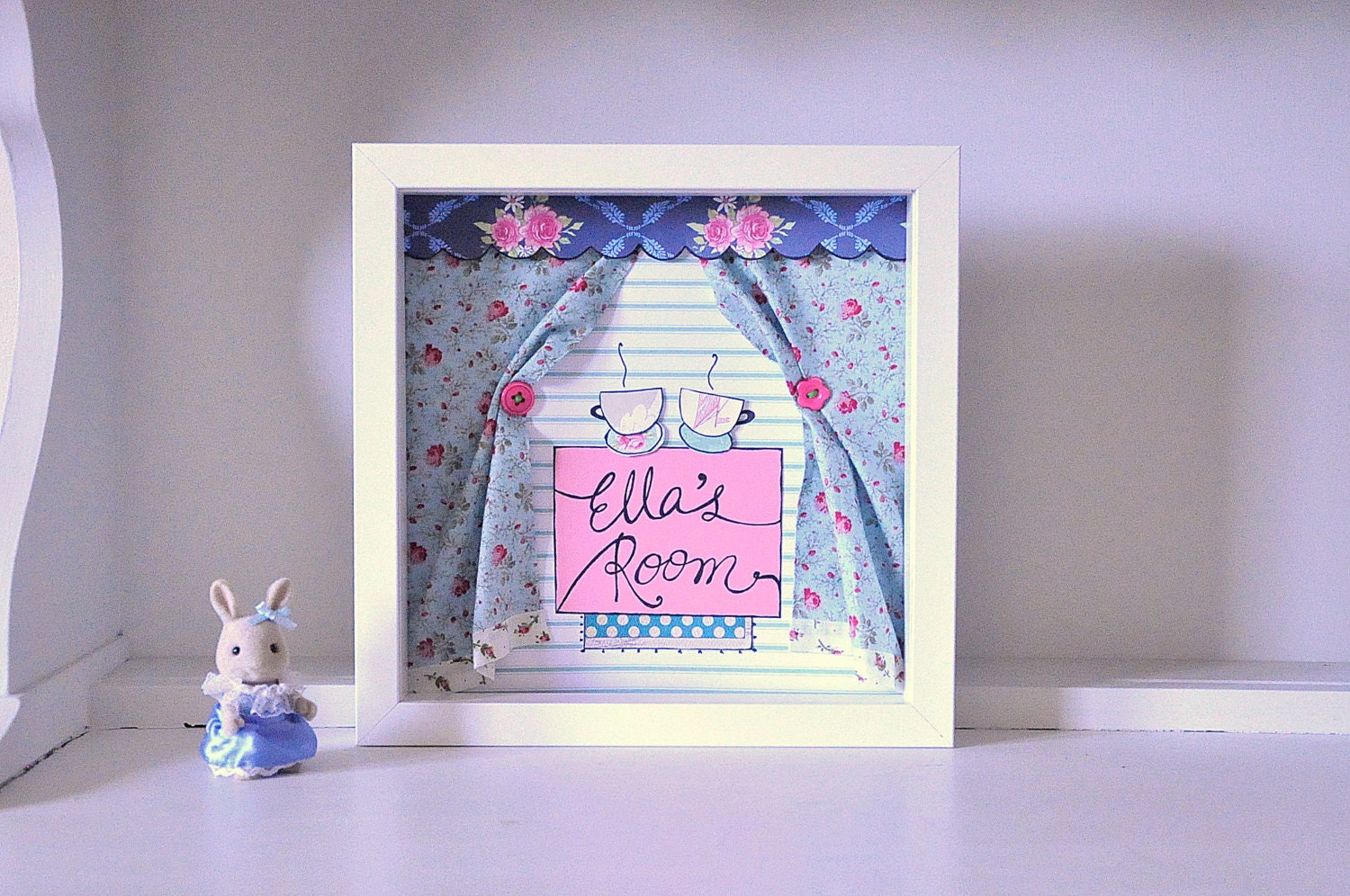 Kids room art - personalized - pretty floral room - gifts for girls 