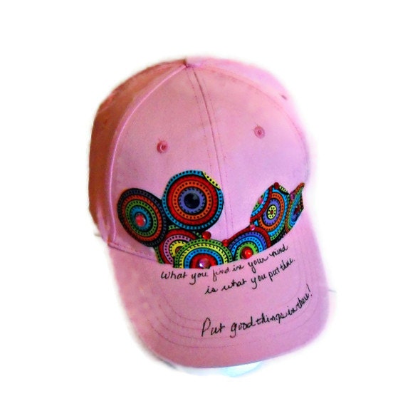 Pink Baseball Cap - Affirmation - Circles and Bling - TAGT
