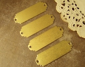 Scalloped End Large Raw Brass Stampings ID Tags Connectors 38x13mm-6