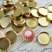 Raw Brass 8mm Round Bezel Cup Settings no ring - 12