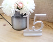 Light Gray Wedding Table Numbers, Wooden Table Numbers, Grey Wedding Table Numbers