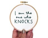 Breaking Bad: I am the One Who Knocks Hand Embroidery Hoop - Walter White Television Quote Embroidered Art