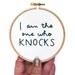 Breaking Bad: I am the One Who Knocks Hand Embroidery Hoop - Walter White Television Quote Embroidered Art