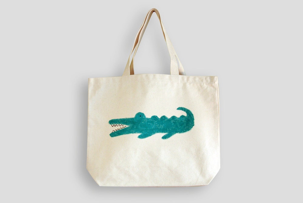 mr.croc / Hand painted eco bag