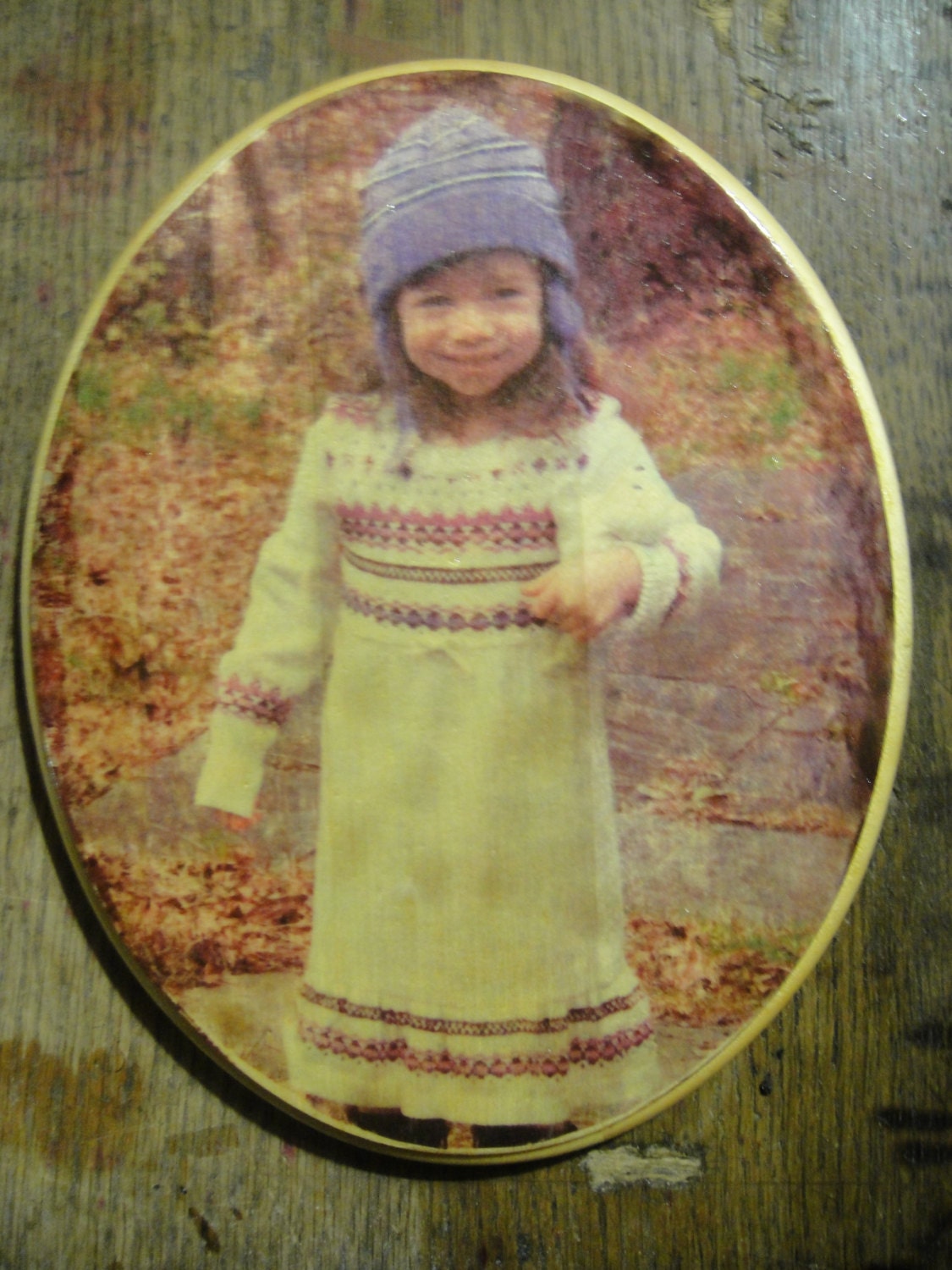 Personalized Photo Plaque Hand-Made Custom  Burned Wood Oval Pyrography GREAT GIFT for weddings, birthday, holidays, or anydays