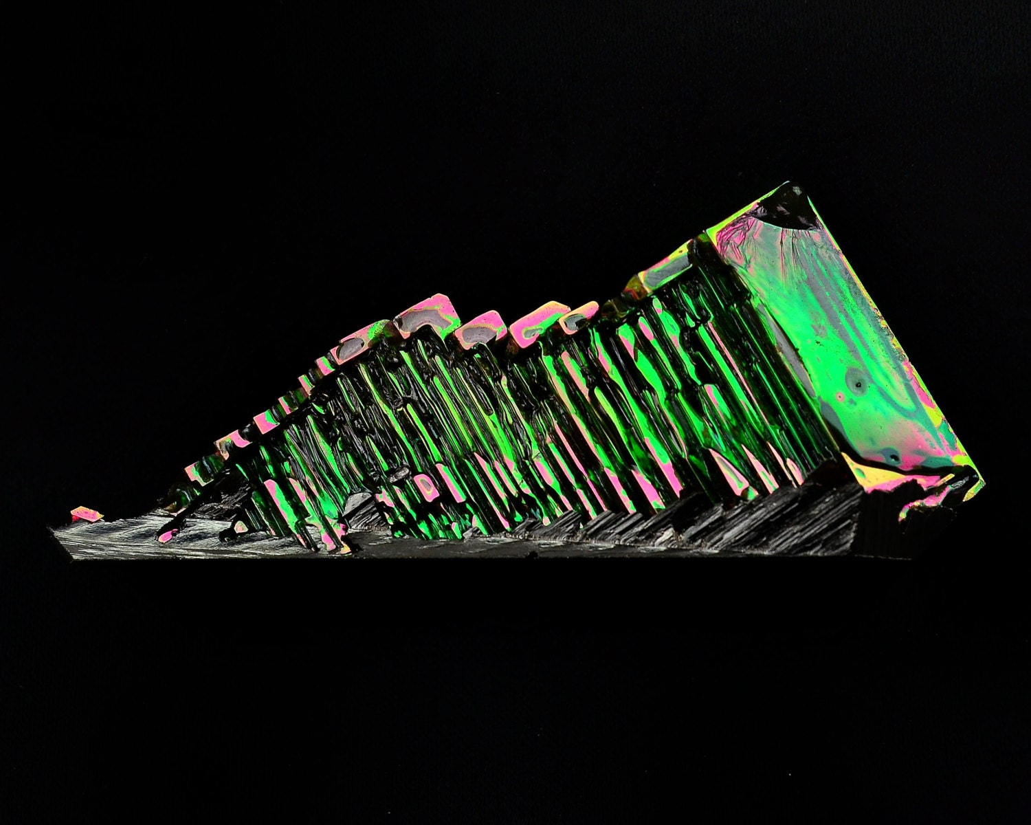 Appalachian Spring, Freestanding Bismuth Metal Crystal, Iridescent, Fractal, Unique, Modern, Art Sculpture