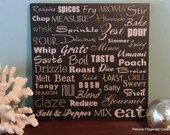 20x20 Cooking/Kitchen Themed Typography Word Art Painting