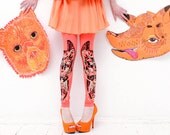 Coral bear fox print leggings