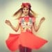 Grapefruit cat- neon orange dress