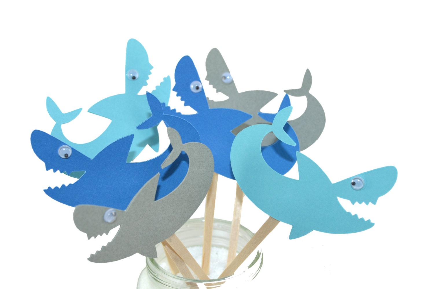 Shark Cupcake Toppers Qty 12-Birthday-Beach Party-Labor Day