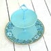 Jardin: Aqua Cake Stand, Blue Flowers, Vintage China Stand, Pastry Stand, Mini Stand
