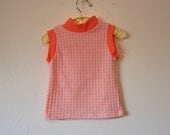 Kids 70's Neon Orange t-shirt - Size 12-18 Months - Vintage 1970s 70s - Retro - Mod - Baby - Boys or Girls - Childs - Childrens