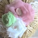 Chiffon flowers on  lace