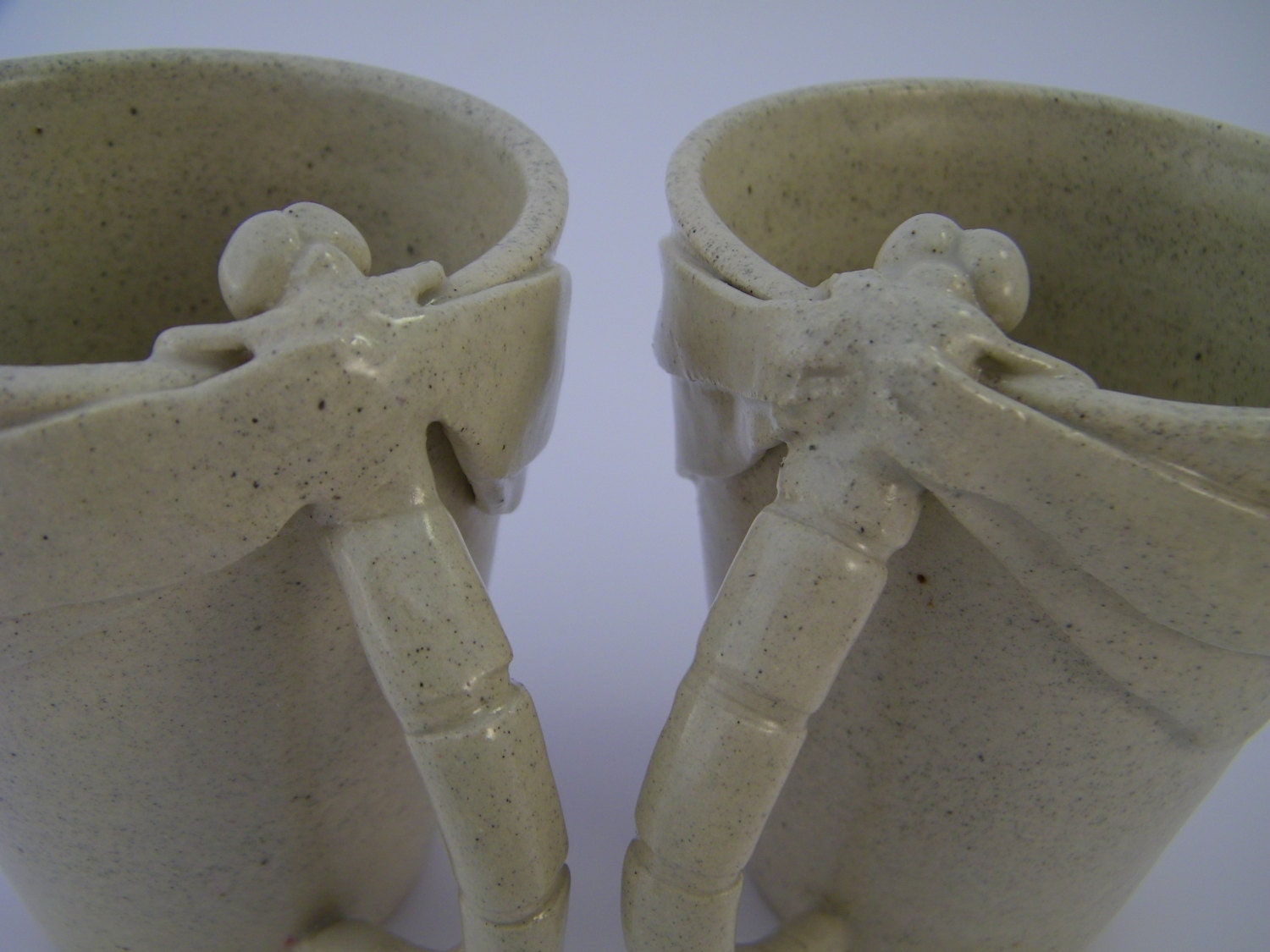Dragonfly Stoneware Cup/Mug - Wheel formed & featuring sculpted handle.