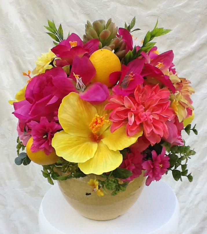 Silk Floral Arrangement Summer Patio Deck Decor