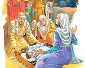 Nativity - Original Art Print - Biblical - water color - 5 x 7 - Archival paper - great for gifting or personal collection