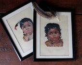 Native Children Petit Point Needlework Cross Stitch