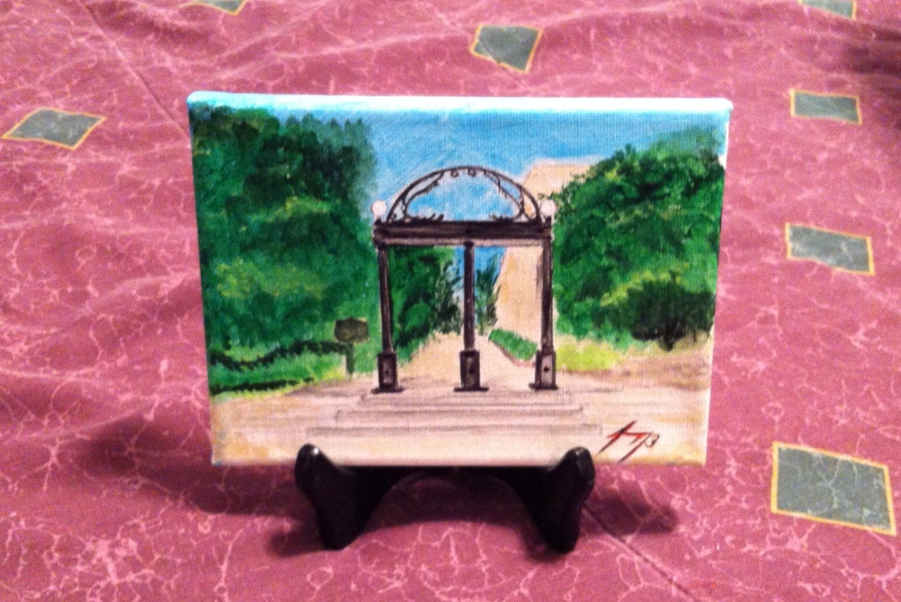 University of GA Arch 5 X 7 Original Painting - Great for a Graduation Gift