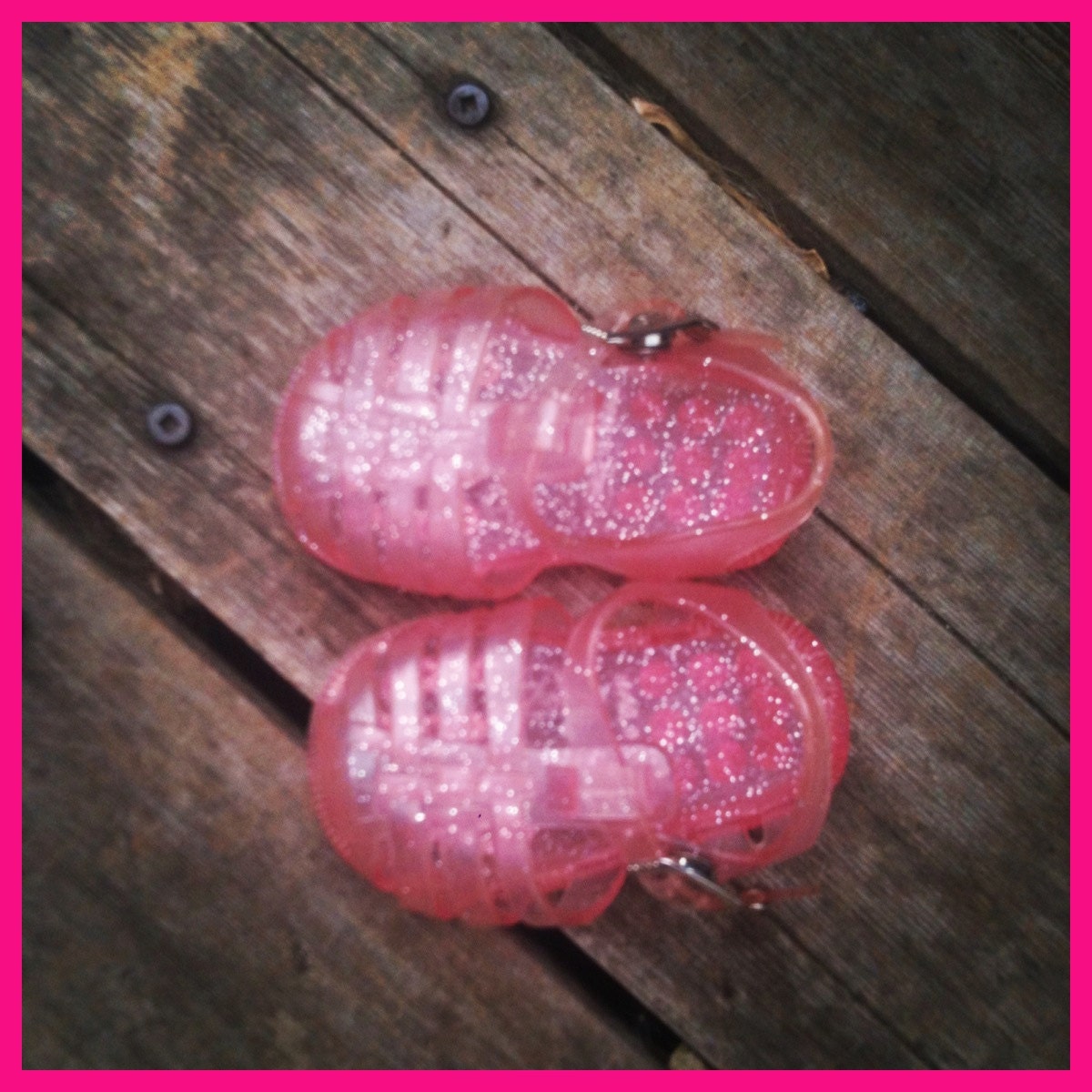 ... Infant Baby Girl Pink Sparkly Jelly Sandals Shoes Size 12 on Etsy