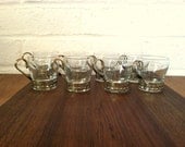 Vintage Gold Demitasse Cups Greek Key Set of 8