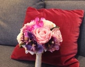 Wedding bouquet, Pink Rose and Hydrangea Bridal bouquet, Bridesmaid bouquet