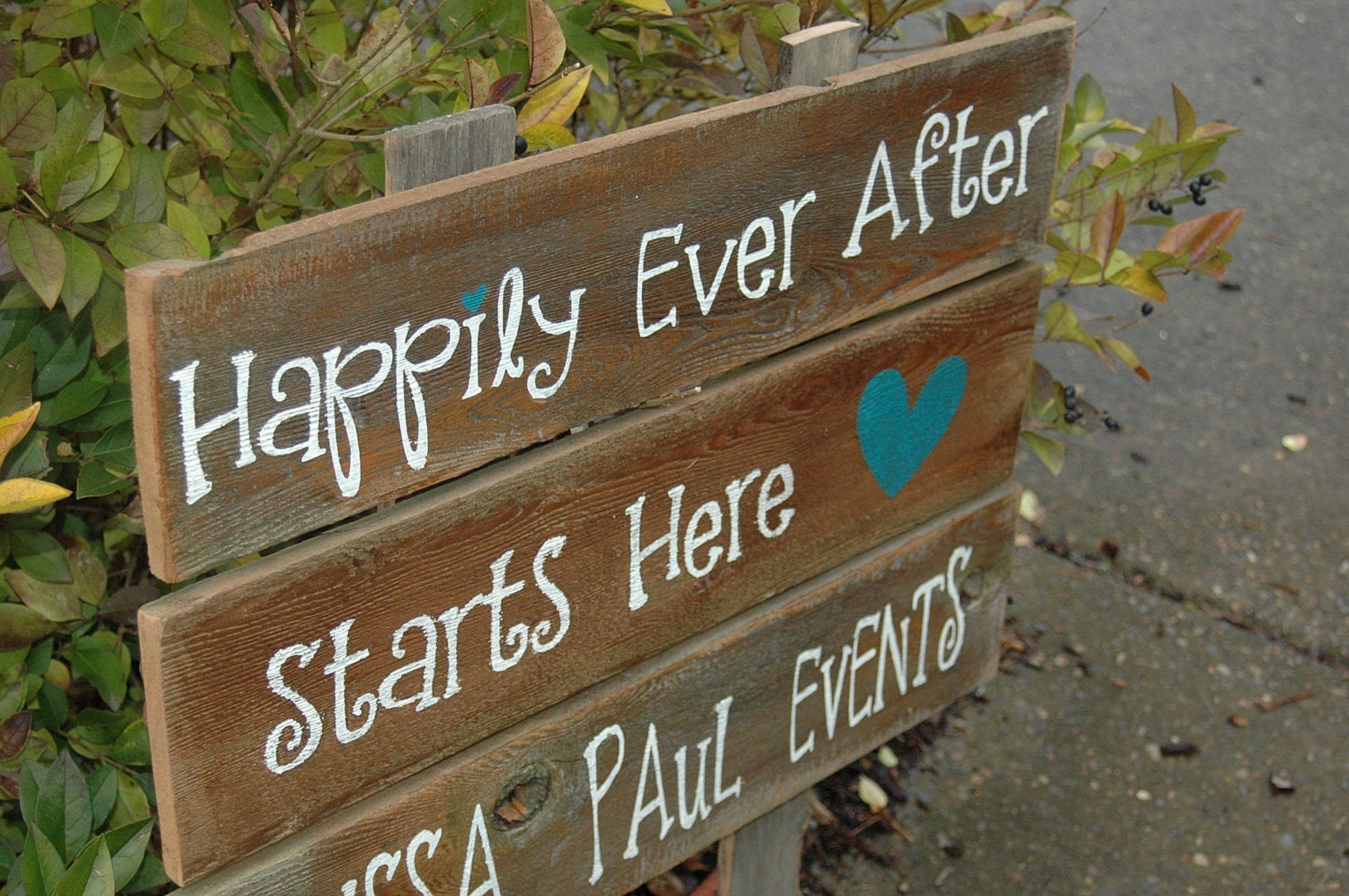 CUSTOM  Large Wedding Sign -3 rows of wood -you choose the words ALL PAINTED