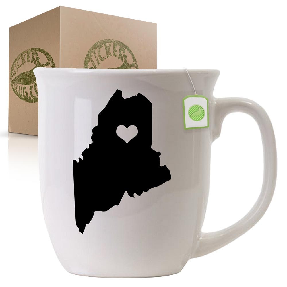 Maine State Graphic Coffee Mug k-aa-2015 - StickerSlug