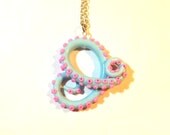 Tentacle Necklace Baby blue and pink