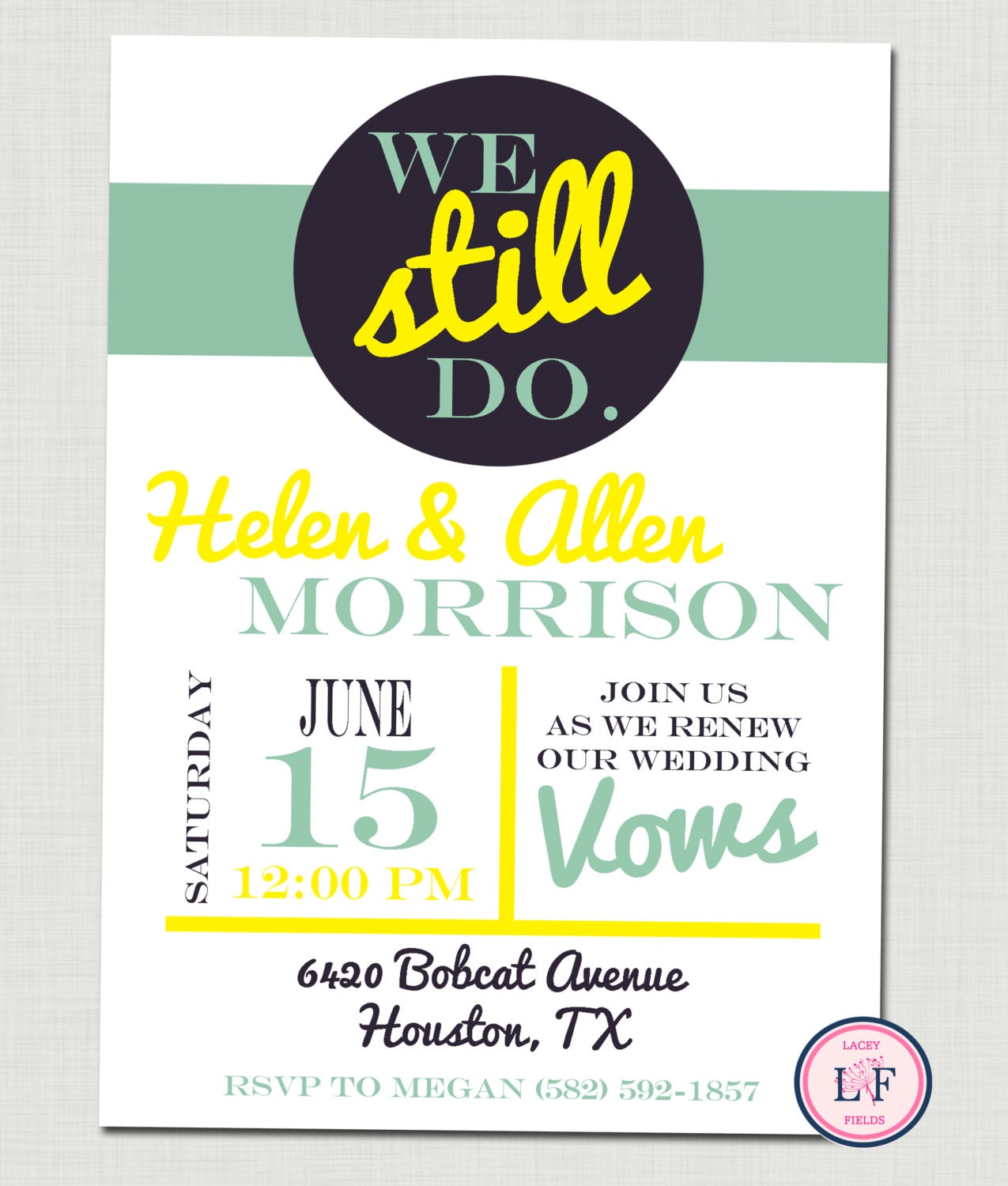 We Still Do Invitation printable- Vow Renewal Invite- Anniversary Party Invitation- Digital- You Pick Colors Invite