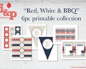 DIY Printable Red, White and BBQ collection INSTANT Download Il_170x135