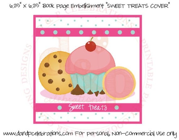 Sweet Treats Cookbook Embellishment Pages INSTANT DOWNLOAD Il_570xn