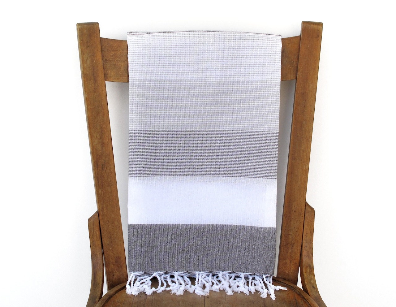 Turkish Towel SHADES of GREY PESHTEMAL Handwoven Cotton Turkish Beach Towel Fouta Pareo Bath Sarong Beach Wrap Black Grey White
