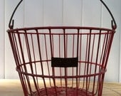 Red antique Oakes Mfg Co egg gathering basket