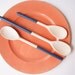 Wooden Spoons Set of 3: Navy Blue, Kitchen Utinsils, Modern Kitchen