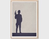 Art Retro Decor - Han Solo : Modern Star Wars Movie Seventies Illustration Retro Art Wall Decor Print A4 8 x 11