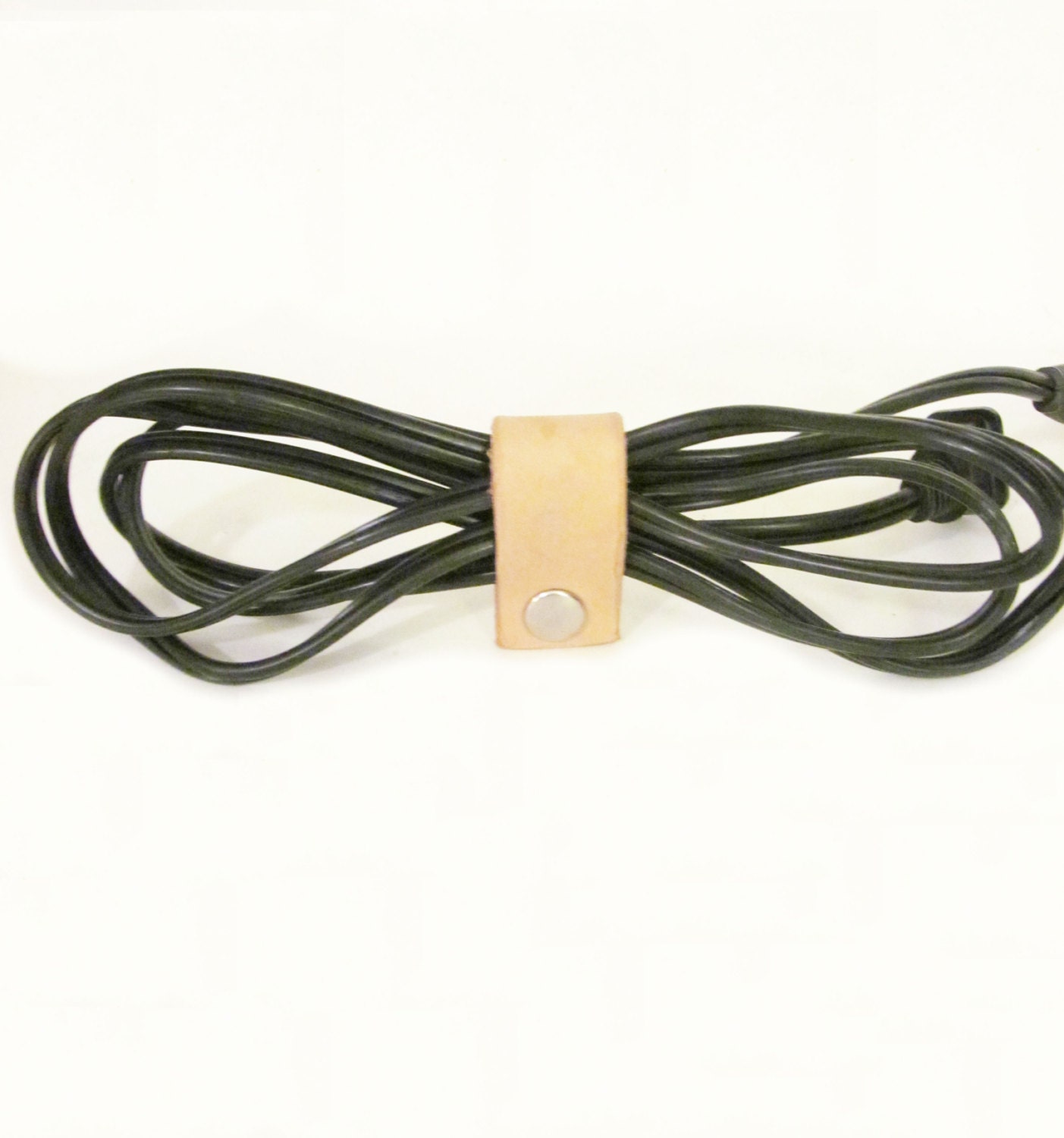 Leather Cord Organizer  in Nude - Made in USA