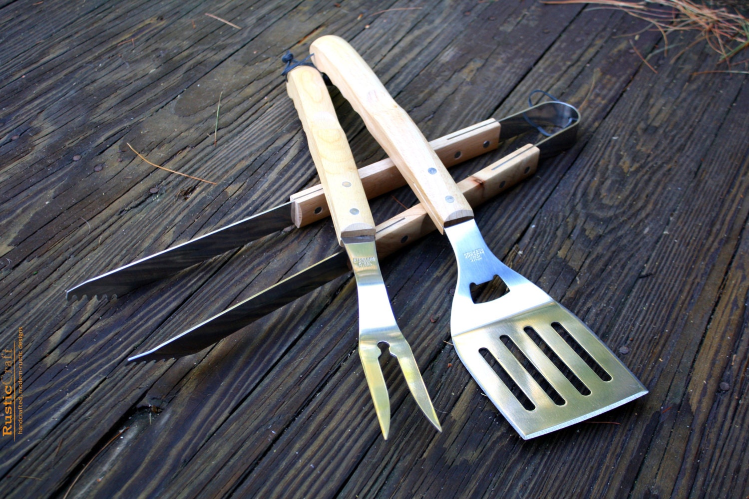Personalized Barbeque tool set - Engraved BBQ Tools - Fathers Day Gift - Husband Gift- Dad gift- Hand engraved custom designed