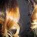 ONE piece - Dark brown-dark blonde - light blonde ombre human hair extensions - remy human hair - 18 inches long - remi ombre highlights