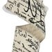 SALE  2.5" French Script Fabric Wired Ribbon 5 YDS