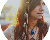 Amber Hearts Cascading Feather and Leather Hair Clip extension - Boho - Southwestern - Hair Piece