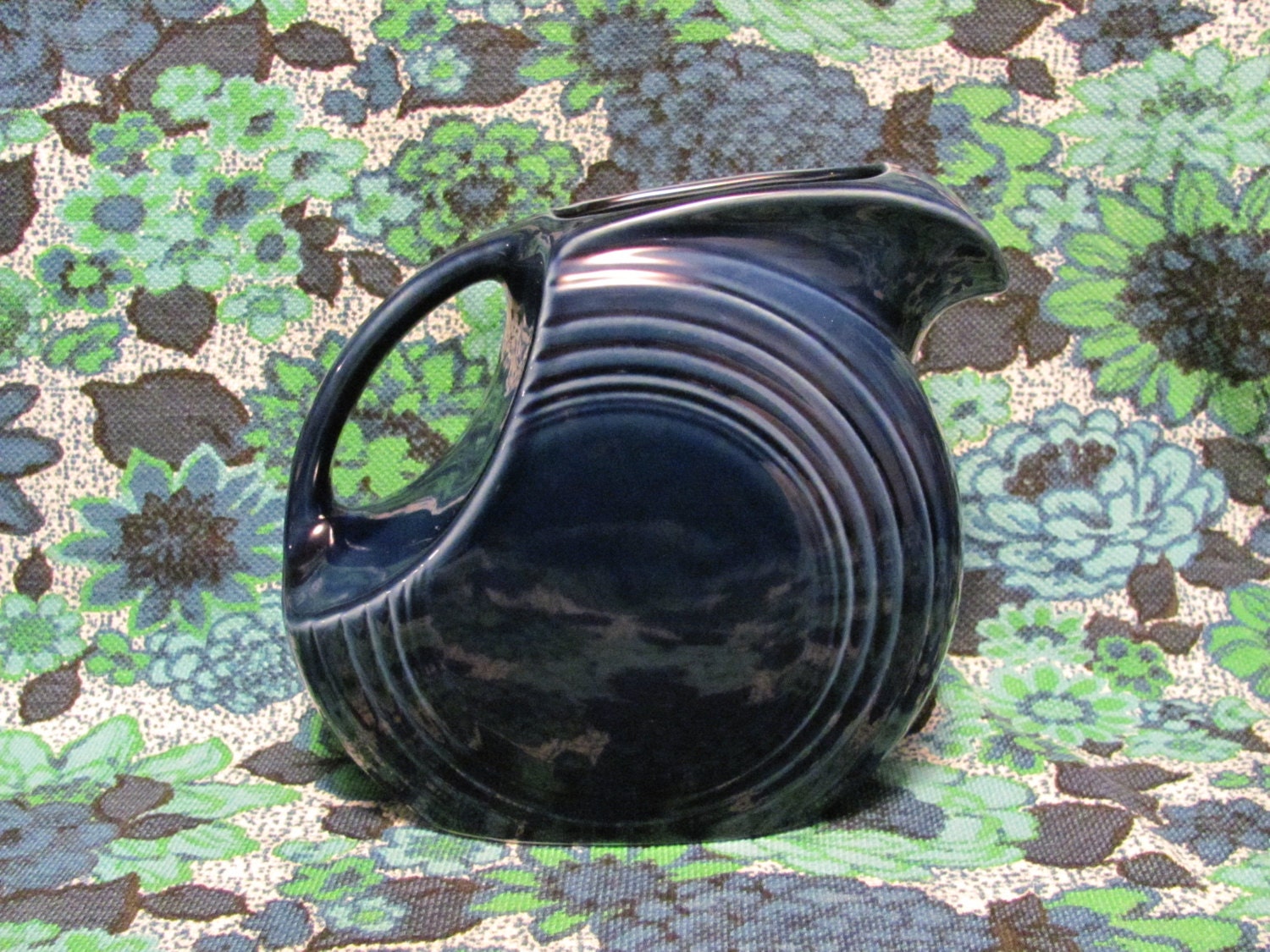 Fiesta Ware Fiestaware Disc Pitcher Cobalt Blue Art Deco